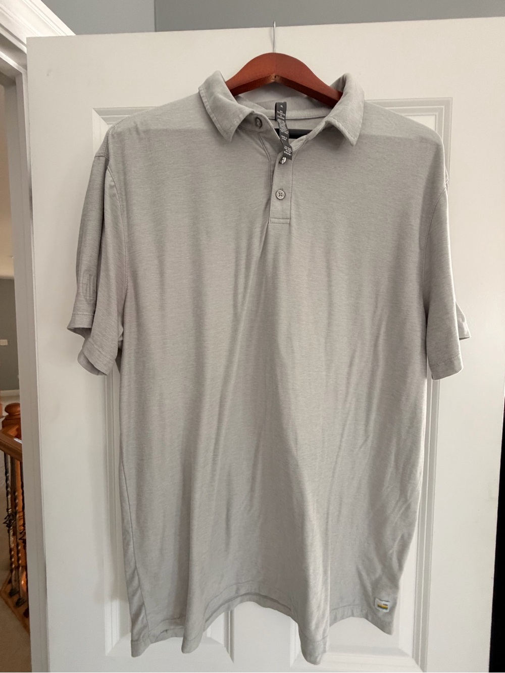 Men's Vuori Light Gray Polo Shirt - Strato Tech